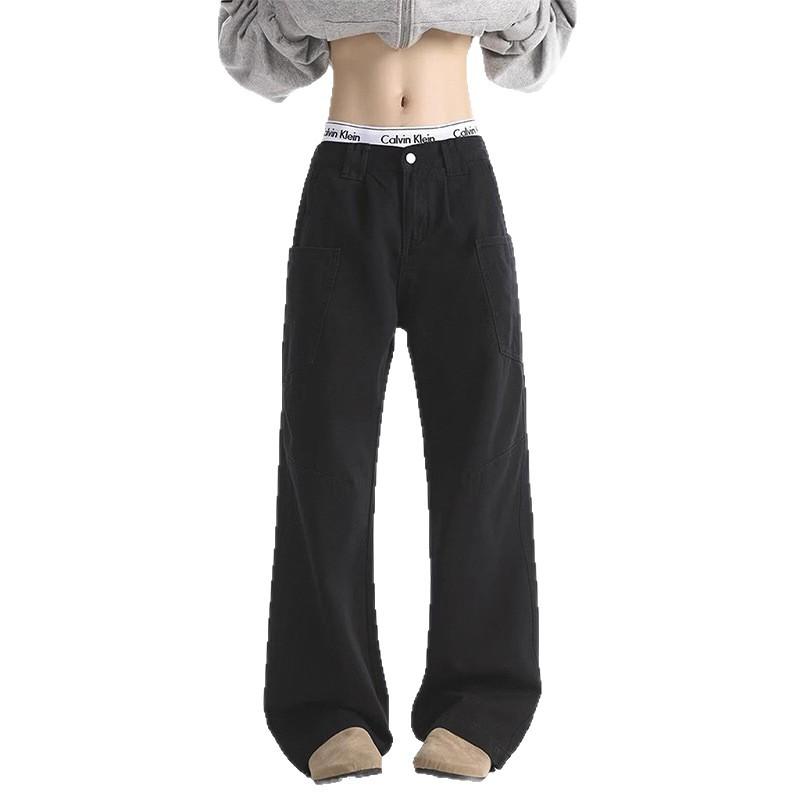 American retro lumberjack jeans men's autumn trendy brand design sense loose casual cleanfit straight pants