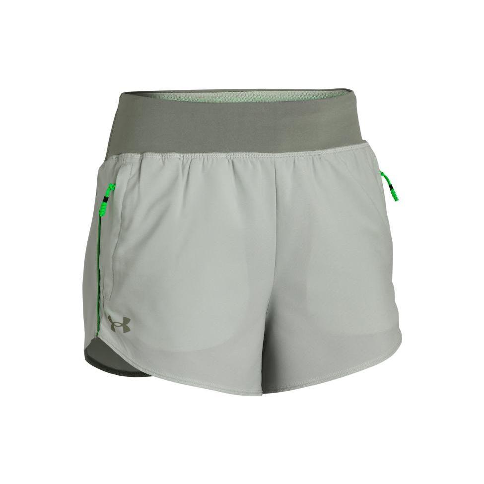Under Armour Anywhere Color Block Elastic Waist Woven Lightweight Training Shorts Women Shorts Green 1380418-502
