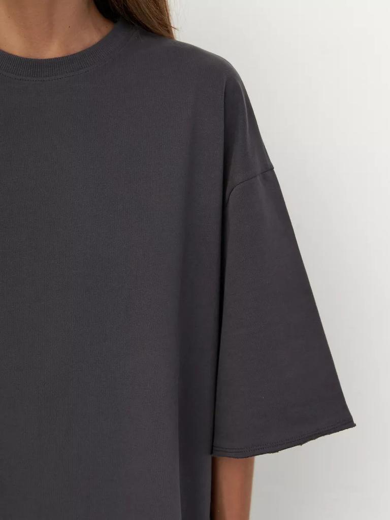 2025 Spring And Summer Cotton T-shirt Solid Colour Short-sleeved Female Loose Large Version Youthful Woman Clothes