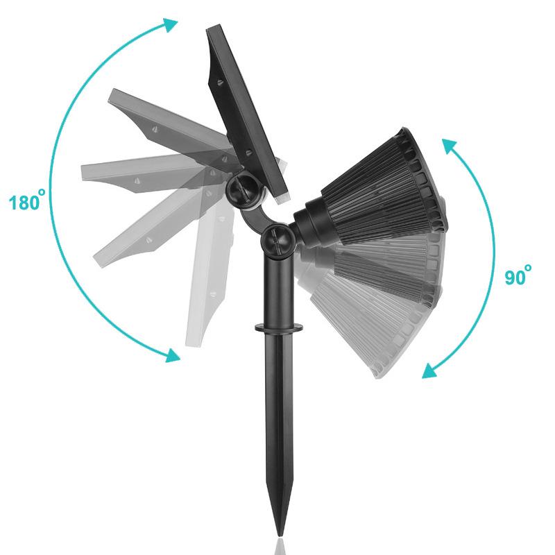 7-LED Solar Garden Spotlights for Outdoor Landscape and Lawn Lighting