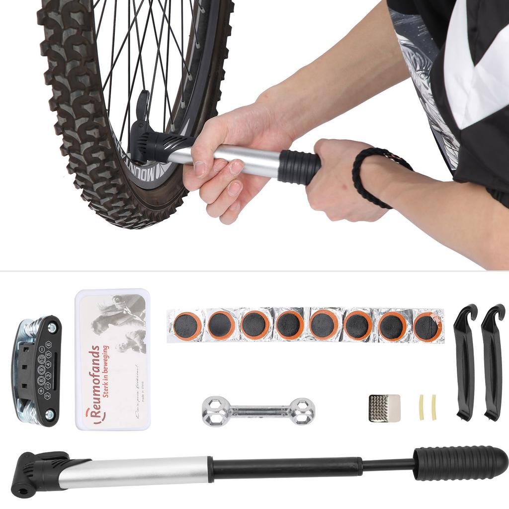 Bicycle Repair Bag Set Tire Fix Tool with Pimp Patches Wrench Storage Pack Repairing Tool
