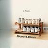 Two-layer 50cm Wooden Shoe Rack, Independent Square Storage Box, Wood Grain Paint, Easy Assembly In Dormitory Entrance, Stylish Narrow Storage Space