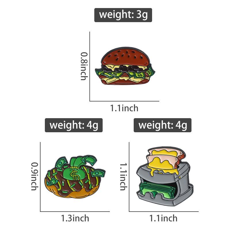 Creative US Dollar Money Collection Enamel Pins Cartoon Banknote Get Rich Brooches Backpack Lapel Badge Funny Jewelry for Gift