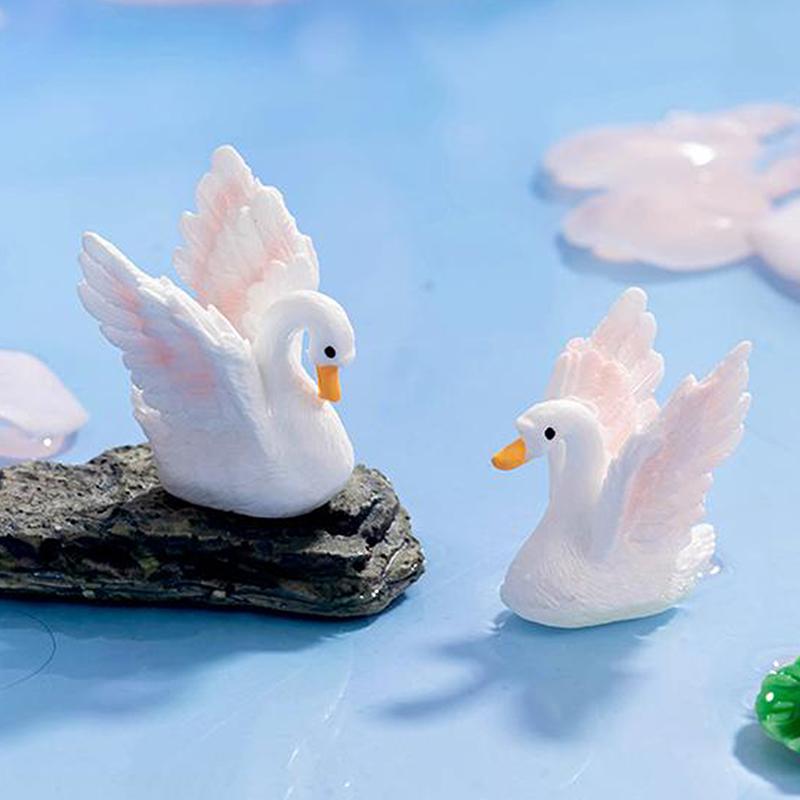 Cartoon Niedliche Gans Schwan Harz Modell Miniatur Figur Auto Ornamente Handwerk Kreative Diy Home Dekoration Zubehör Geschenke