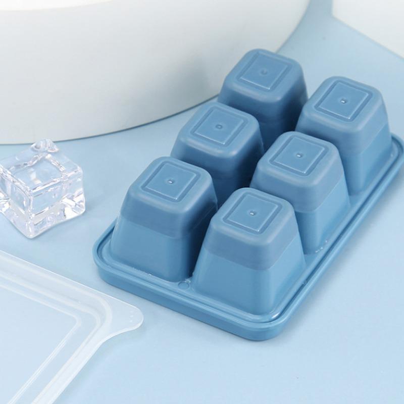 Big Grid Silicone Ice Cube Mold Ice Cube Maker Flexible Silicone Ice Cube Tray with Lid Kitchen Gadgets and Accessories
