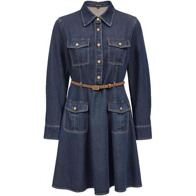VERO MODA Lyocell Baumwollmischung Colorblock Gürtel Jeanskleid