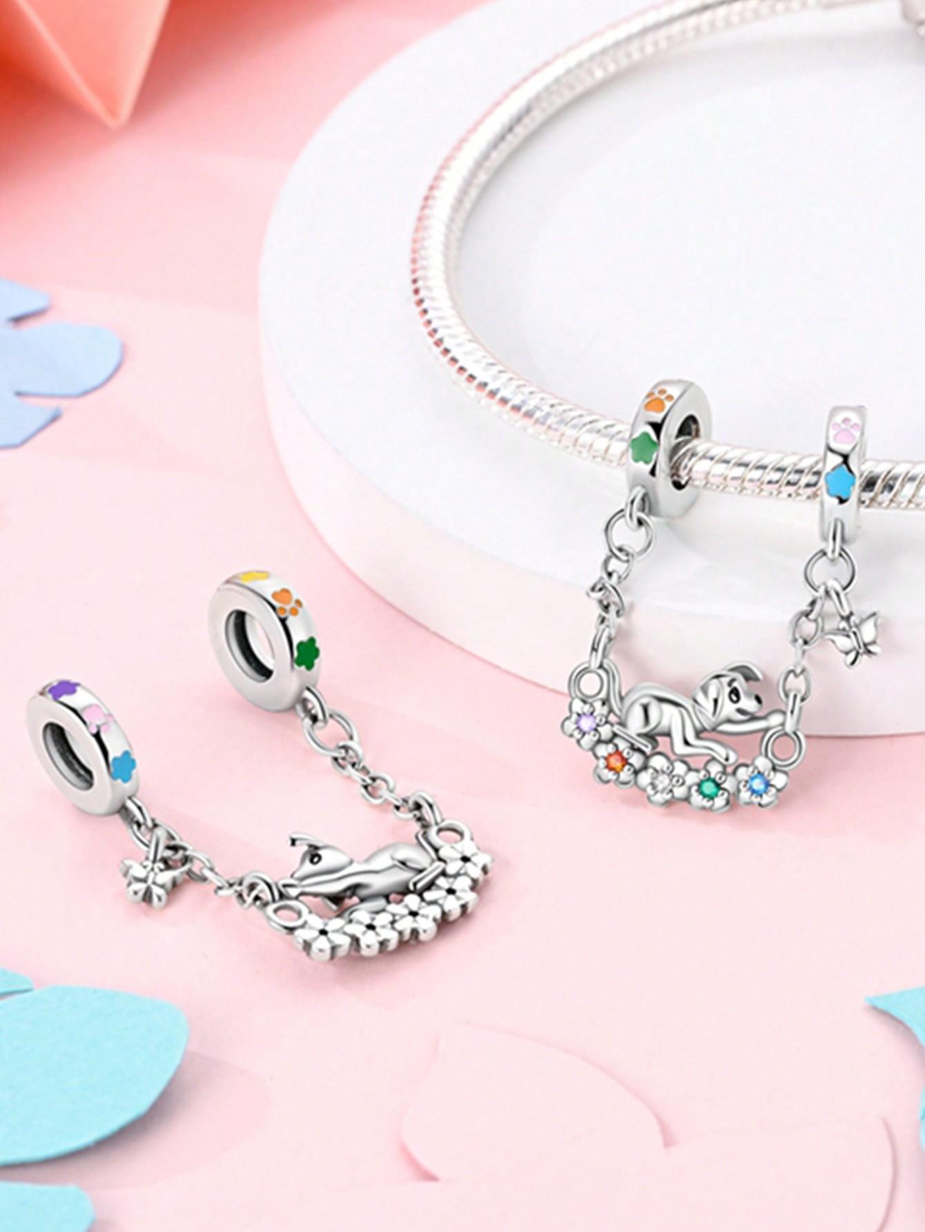 

Charm Bead Components Plata Copper Metal Colors Cute kittens and puppies Bead Components Charm Bead Component Pendant Bead Component Designed For