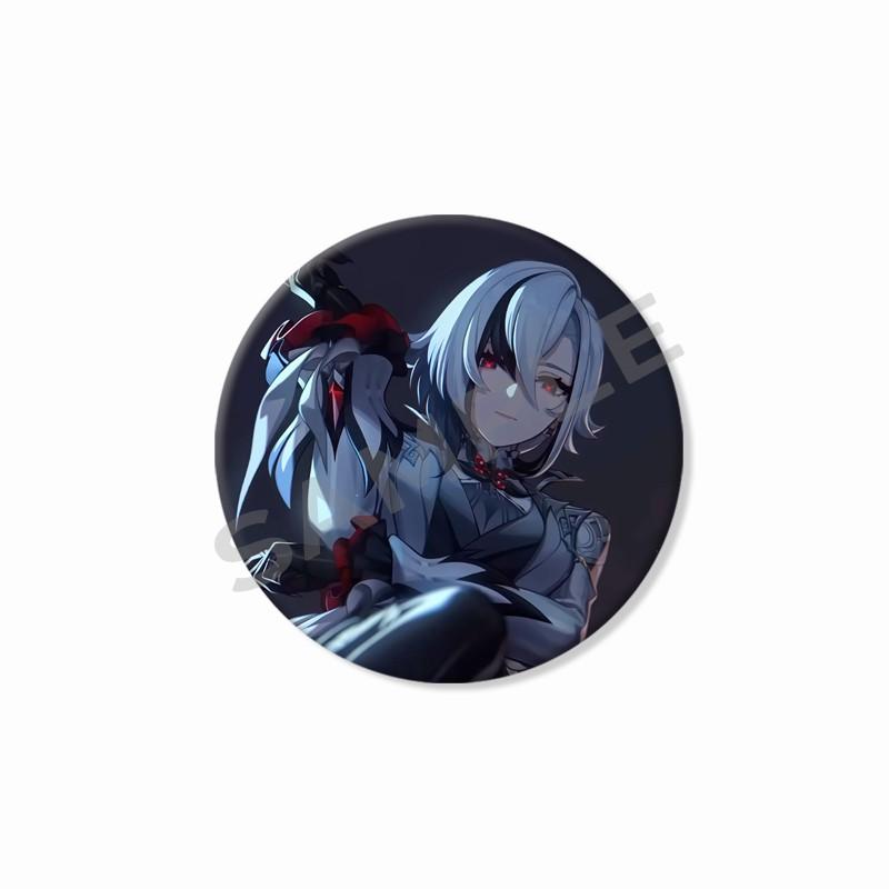 Creative Game Genshin Impact Brooch Cute Arlecchino Figure Lapel Pins Backpack Shirt Clothes Accessories Badge Collectible Gifts