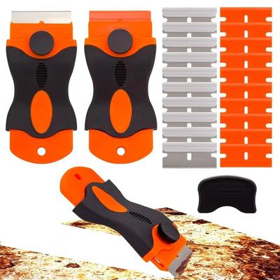 2pcs Multi-Purpose Paint Scraper Cleaning Tool Plastic Razor Blade Razor Sticker Mini Razor Blade Scraper from Car Windows Glass