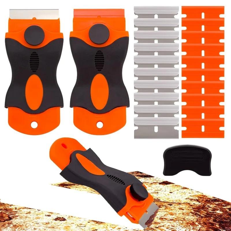 2pcs Multi-Purpose Paint Scraper Cleaning Tool Plastic Razor Blade Razor Sticker Mini Razor Blade Scraper from Car Windows Glass