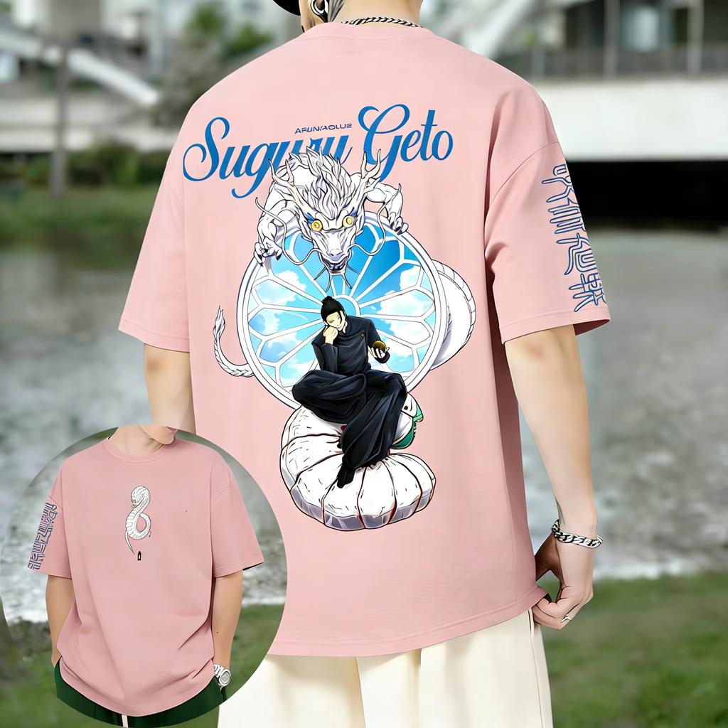 Jujutsu Kaisen Geto Suguru Unisex Pure Cotton T-shirt 2026 Summer Harajuku Anime Print Y2K Hip-hop Short Sleeved Top Streetwear