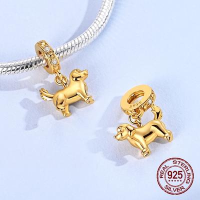 Golden Retriever Puppy Charms Copper Dog Dangle Pendant Fit Bangle Bracelet Necklace Diy Jewelry