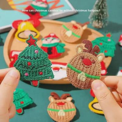 Niedliche Weihnachtsstrick-Haarspange: Koreanisch inspirierter einfacher Clip für Damen-Herbst- & Winterfrisuren