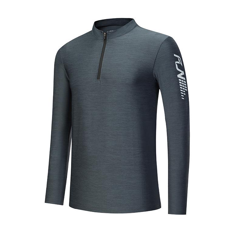 Men's Autumn/Winter Slim Fit Quick-Dry Half-Zip Long Sleeve Sports Top