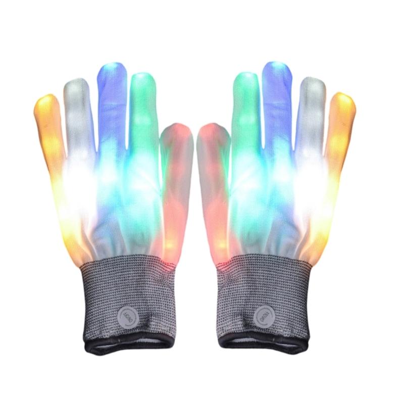 

LED Light Up Gloves with Multicolor Flashing Modes for Enhancing Visibility at Night Parties Festivals and Concerts