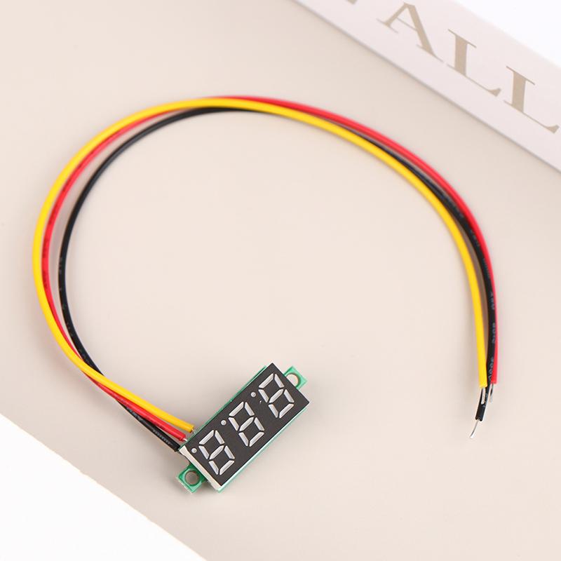 1Pc 0.28 Inch Dc Led Digital Voltmeter Digital Display Adjustable Three-Wire Dc 0-100V Voltage Meter Car Mobile Voltage Tester