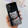 For Galaxy A24 Phone Case Transparent Ultra Soft Slim Silicone Back Bumper Shell For samsung A24 4g SM-245F Dinosaur Caut Cat