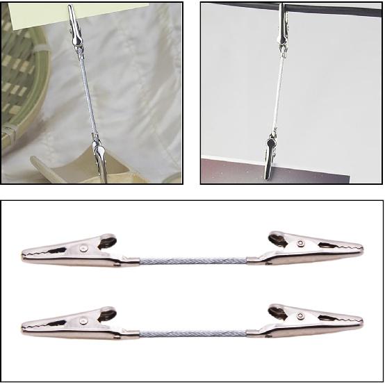 RUIAN 20 Pack Double Head Alligator 4'' Memo Clip Photo Picture Note Holders Metal Wire Clips Clamps for DIY & Crafts, Silver