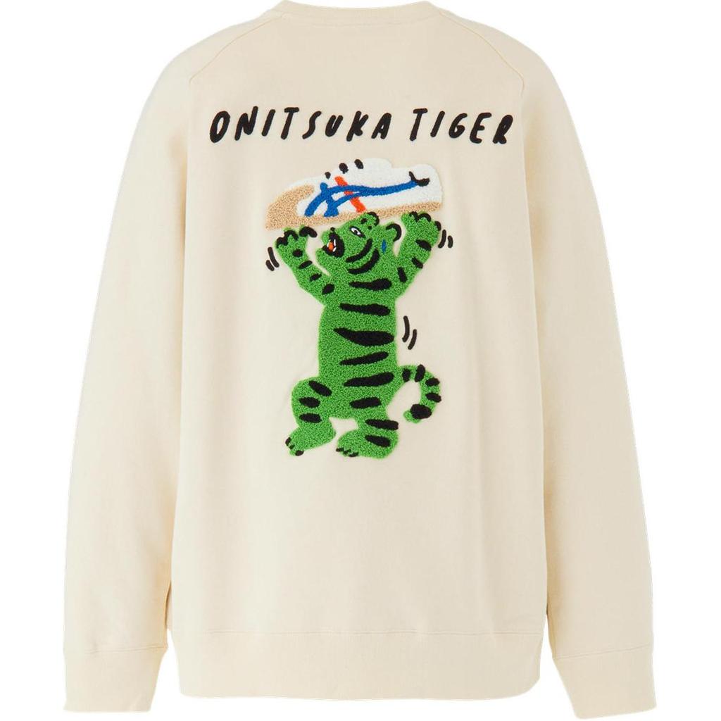 ONITSUKA TIGER Sweat Top Round Neck Comfortable Fashion Sweatshirt Unisex Tops Beige 2183B409-250