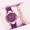 UTHAI BK99 Fashion Woman Watch Starry Sky Dial Matte Belt Luminous Quartz Watch Light Luxury Clock Gift Watches for Woman