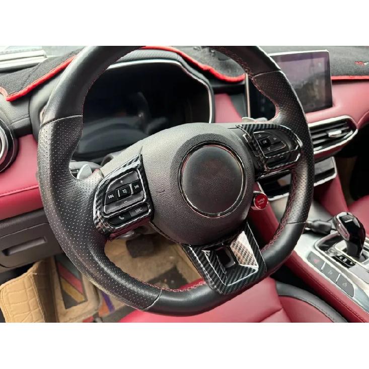 For MG HS ZS 2018      ABS Carbon Fiber Steering Wheel Buttons Cover Trim Frame Sticker Car Accessories