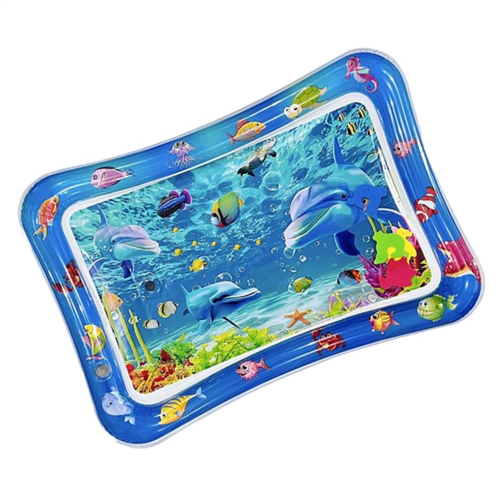 Aufblasbare Wassermatte für Katze und Hund Wassersensorische Spielmatte Verdickte Haustier-Spielmatte mit Fisch See Ozean Thema Sensorisches Spielzeug Wasser