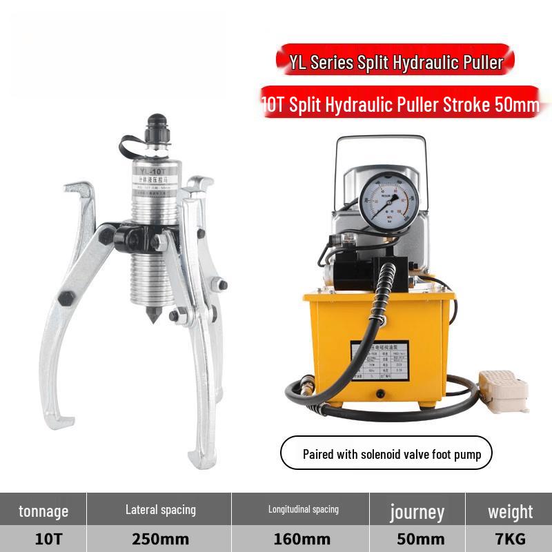 10T Hydraulic Bearing Puller Kit with Foot Pump