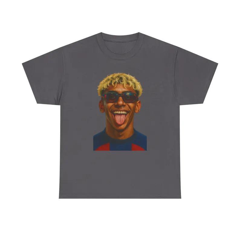 2026 Summer Lamine Yamal Portrait Soccer Graphic T Shirt Y2k Hip Hop Round Neck Oversized Unisex Casual Streetwear Fan Tee