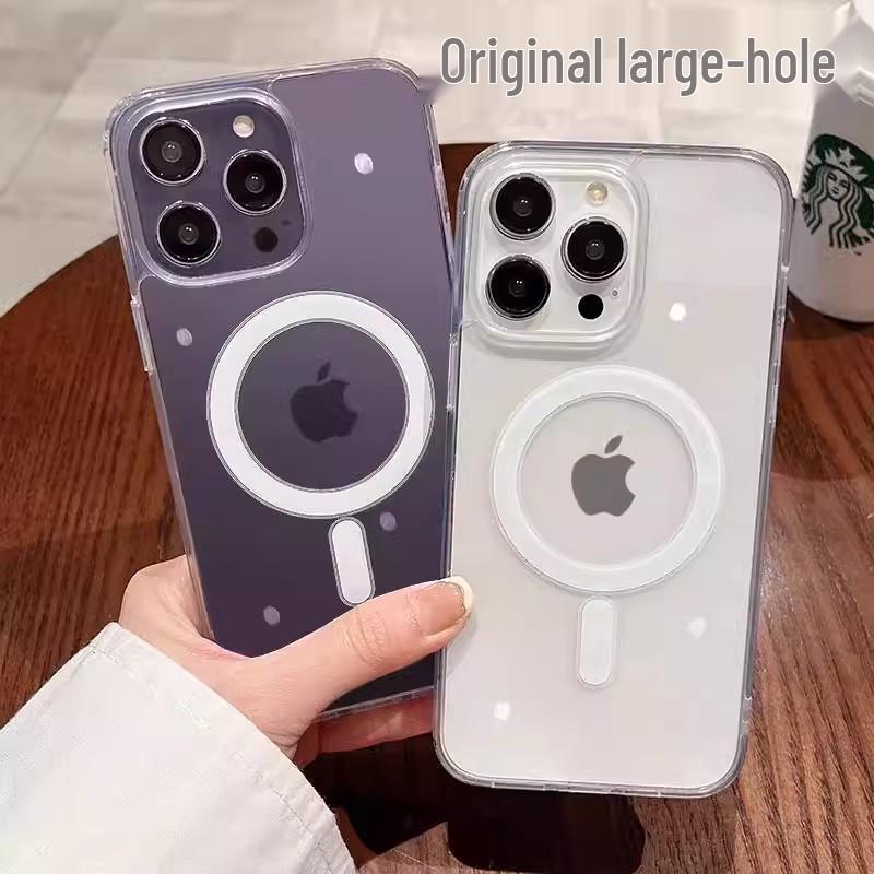 Magnetic Transparent iPhone 17 Pro Max Case, Minimalist Anti-Drop Protective Cover for Apple 16/15 iPhone 11 Pro