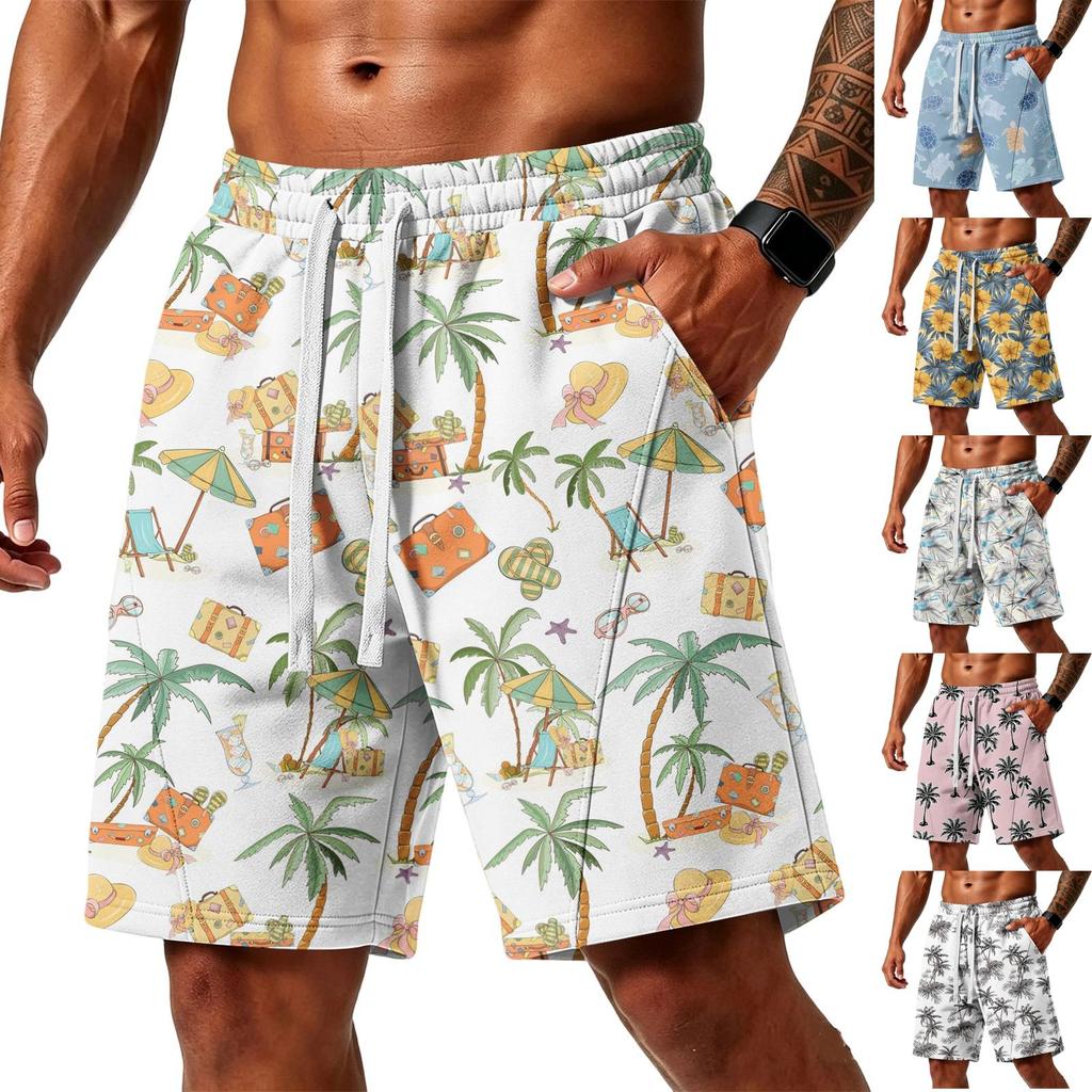 Men's Loose Shorts with Pockets for Gym Training Beach Relax Casual Wear