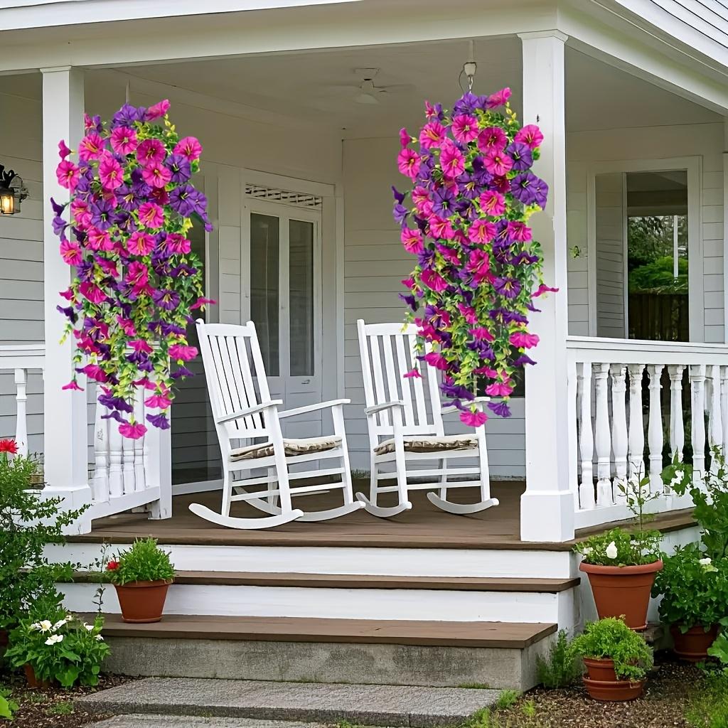2pcs Artificial Morning Glory Wall Hanging Fake Flowers for Home Garden Decoration Hanging Flowers Wedding Party Decoration