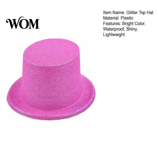 Versatile Top Hat for Birthday Celebrations Shiny Hats, Glitter Adult Kids, Colorful Magician Hat, Victorian Dress Up Christmas Sparkly Hats