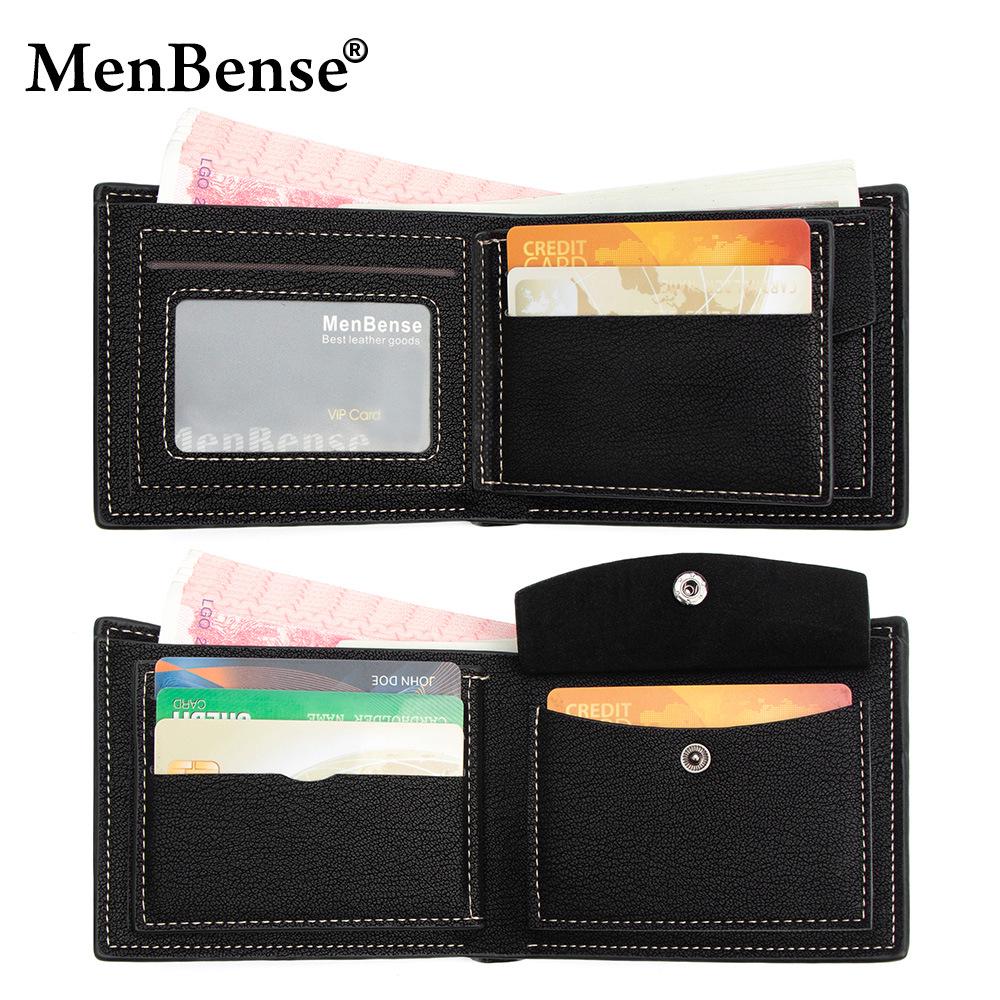 Men's Large Capacity Tri-Fold Wallet with Multi-Card Slots & Hinged Coin Pocket
