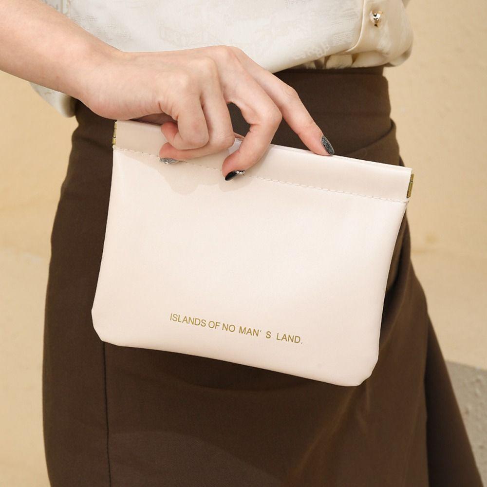 Letter Mini Self-closing Coin Purse Spring Bag Small Sunglasses Bag Holder  Outdoor