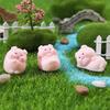 Auto Mini Schwein Ornamente Auto Mittelkonsole DIY Dekoration Anhänger Cartoon Harz Ferkel Hausfiguren Miniatur Schreibtisch Dekor