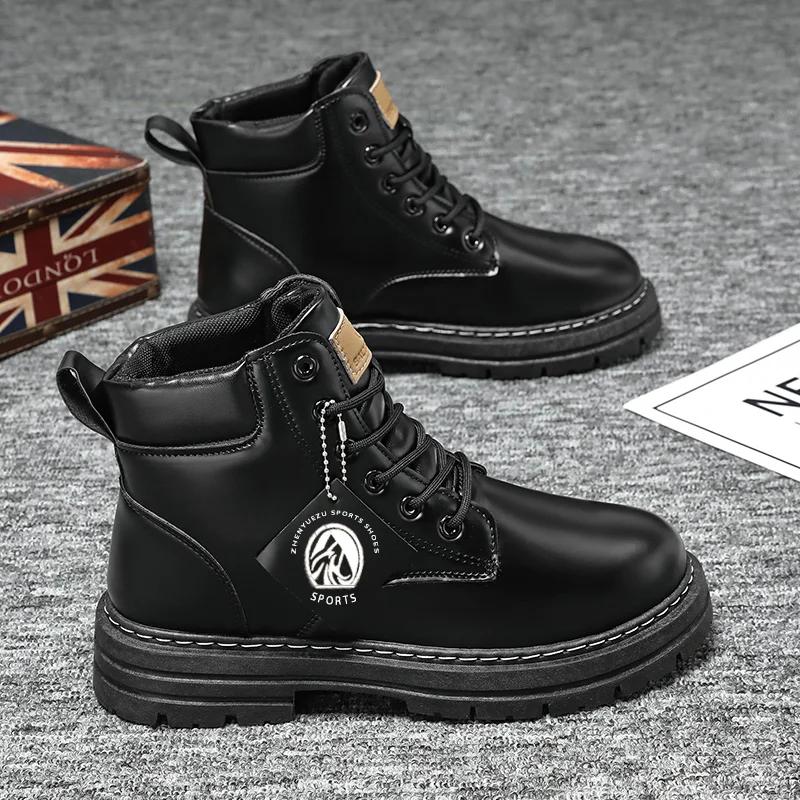 Male Boots Men Work Shoes High Heel Ankle Boots Men's Shoe Brown Boot Casual Sneakers Booties Man Dress Booty Man Mens Cowboy