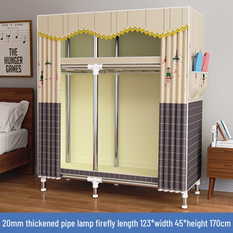 Thickened Steel Pipe Fabric Wardrobe for Dorm or Bedroom Storage