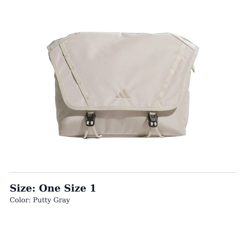 Adidas Recycled Polyester Crossbody Bags Unisex Gray Putty KR2587