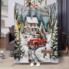 White Gold Christmas Deer Throw Blanket, Elegant Festive Home Decor
