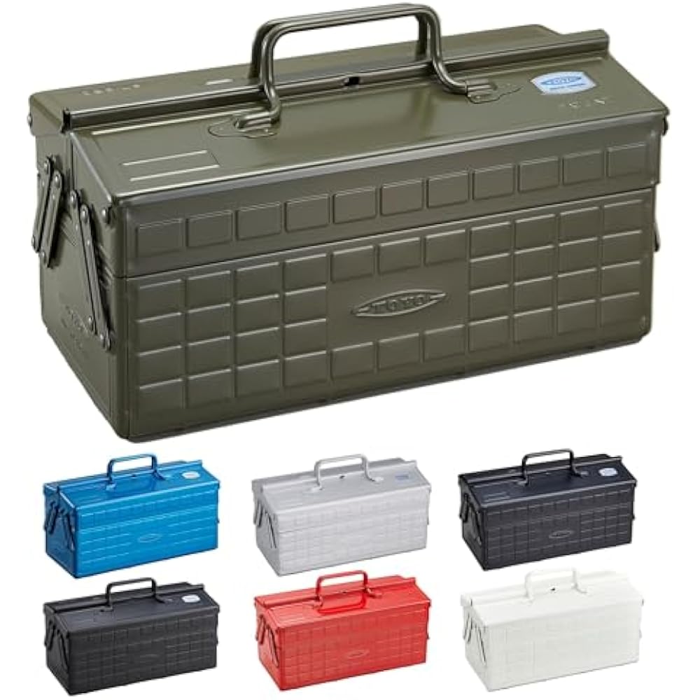 Toyo Steel (TOYO) 2-tier steel tool box ST-350 moss green [width approx. 35 x depth approx. 16 x ...
