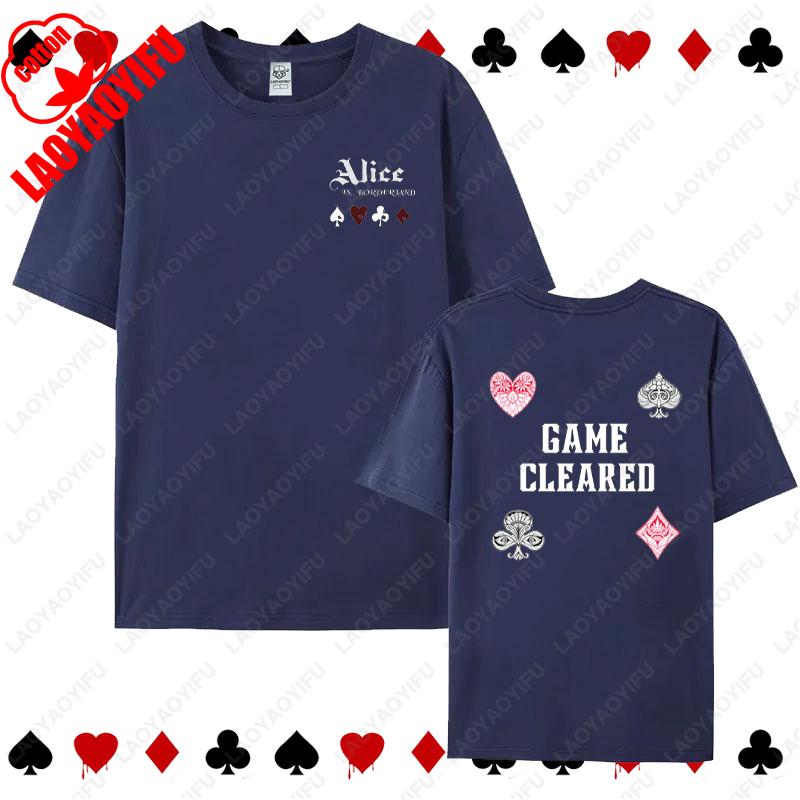 Alice in Borderland Cards Game Tops Anime Peripherals Suitable Enthusiast Unisex Tshirt Suitable Summer Women Men Cotton Tees
