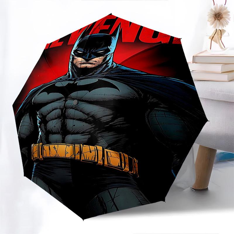 1pc Batman Automatic Folding Umbrella - Compact 8-Rib Design, Durable Plastic & Iron1364L