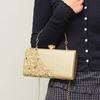 Borsa da sera da donna con strass intarsiati, texture di alta gamma, borsa a tracolla con catena per abito da sera