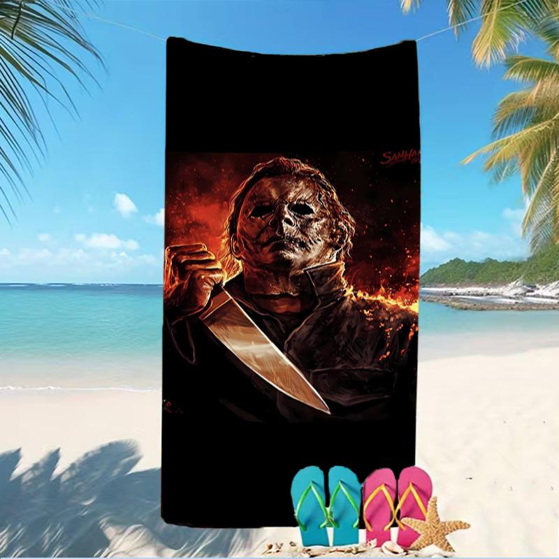Beach Towel with The Revenge of Michael Myers Pattern - soft,absorbent,machine washable Lightweight&Modern,swimming,Travel Essentials