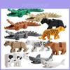 Set Mini Animale Leoparzi Crocodili și Rechini Blocuri de Construcție 12 Piese Jucării Educative din Plastic Pentru Copii