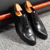 Fashion Luxury Men's Cow Leather Shoes Oxfords Custom Handmade Wide Dress Shoes Lace Office Social Height Increasing Spring Summer
