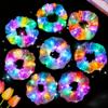 10 Stück LED-Scrunchies Leuchtende Organza-Haargummis Elastische Haarbänder für Damen Mädchen Leuchten im Dunkeln Partyzubehör Neon-Outfit