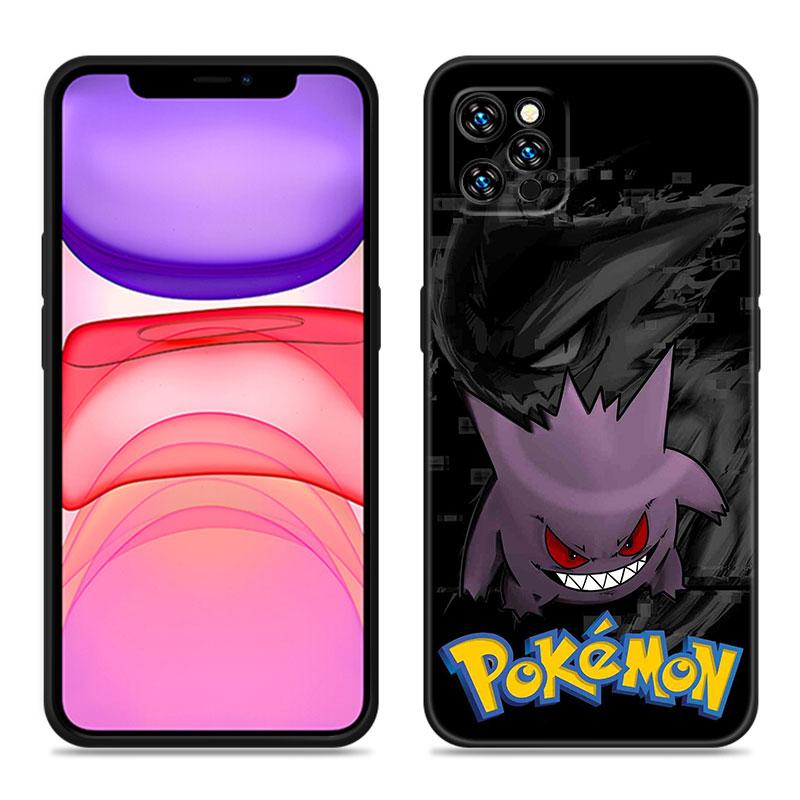 Чехол для телефона Dark P-Pokemon G-Gengar для Apple iPhone 12 13 Mini 11 14 15 Pro Max 7 8 Plus X XR XS SE 2020, черный силиконовый чехол iPhone 12