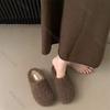 Women Shoes Vintage Style Plush Slippers Warm Faux Fur Indoor Outdoor Mules Slipper for Women Casual Slip On Solid Cotton Slides
