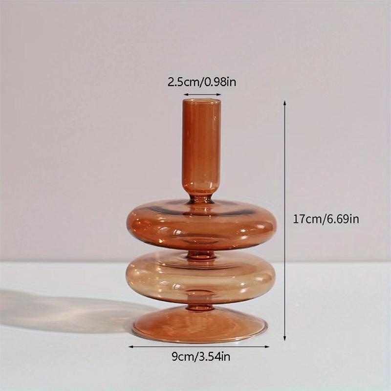 1 szt. Szklany świecznik do dekoracji domu, wazon na kwiaty, wazon na kwiaty, rzemiosło, szklany świecznik, nordycki ślub, urodziny, kolacja, dekoracja